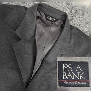Jos A. Bank Mitchell Signature 44L Gray 3 Button Single Vent Blazer Sport Jacket